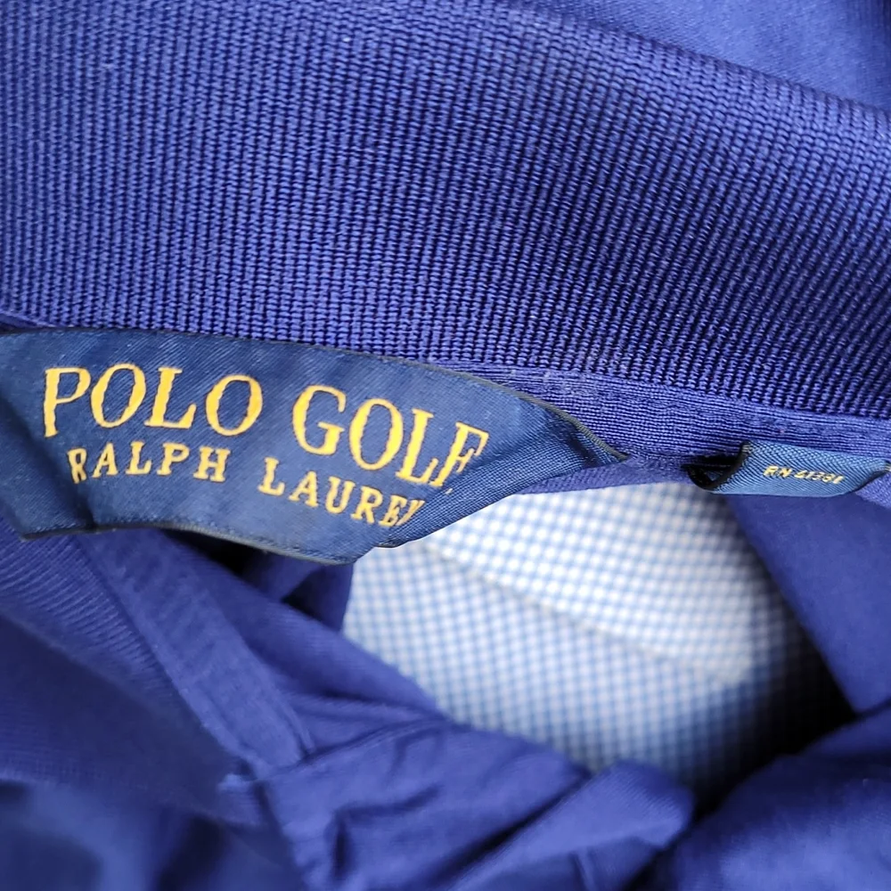 POLO GOLF Ralph Lauren Dark‎ Blue Cantor Fitzgerald Sz XL Long Sleeve Polo Shirt - Picture 6 of 8
